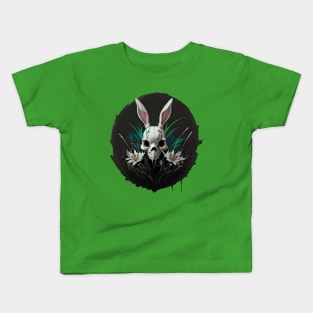 Rabbit skull in the field Kids T-Shirt